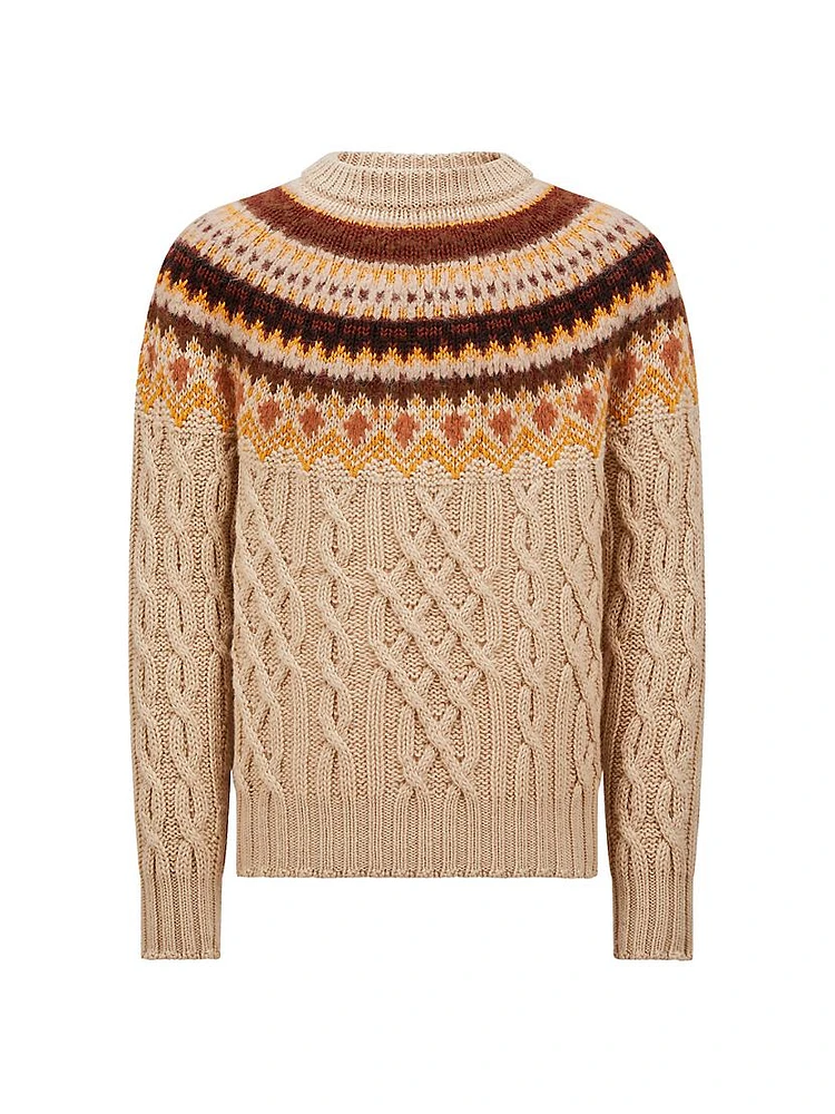 Carded Wool Alpaca Knit Sweater