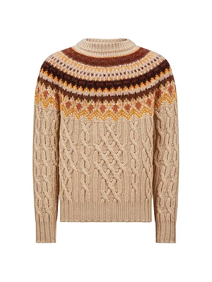 Carded Wool Alpaca Knit Sweater