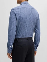 Slim-Fit Shirt in Printed Performance-Stretch Jersey