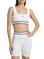 Rib-Knit Logo Sports Bra