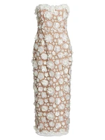 Bluebell Floral Appliqué Midi-Dress