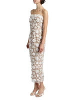 Bluebell Floral Appliqué Midi-Dress