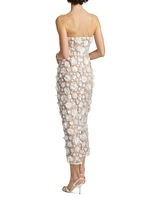 Bluebell Floral Appliqué Midi-Dress