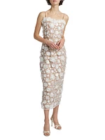 Bluebell Floral Appliqué Midi-Dress