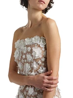 Bluebell Floral Appliqué Midi-Dress