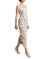 Bluebell Floral Appliqué Midi-Dress