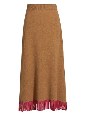 Bianca Wool Fringe Maxi Skirt