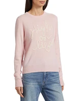 Embroidered Cashmere Crewneck Sweater