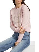 Embroidered Cashmere Crewneck Sweater