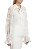 Posy Lace Tie-Neck Blouse