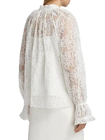 Posy Lace Tie-Neck Blouse