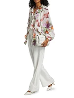 Galen Floral Tie-Neck Blouse