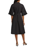 Monty Cotton Poplin Tie-Waist Midi-Shirtdress