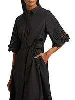 Monty Cotton Poplin Tie-Waist Midi-Shirtdress