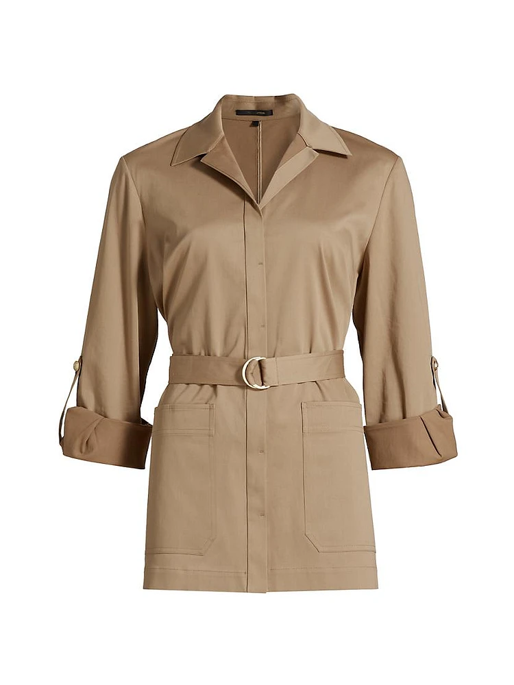 Veda Cotton-Blend Belted Jacket