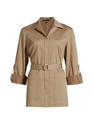 Veda Cotton-Blend Belted Jacket