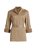Veda Cotton-Blend Belted Jacket