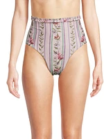 Nopal Floral Stripe Bikini Bottom