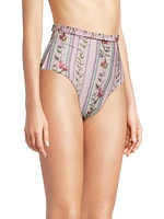 Nopal Floral Stripe Bikini Bottom