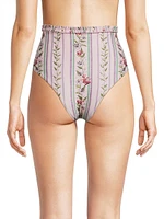 Nopal Floral Stripe Bikini Bottom