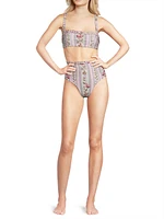 Nopal Floral Stripe Bikini Bottom