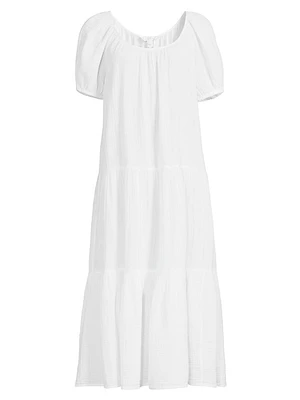 Zemimi Crinkled Cover-Up Midi-Dress