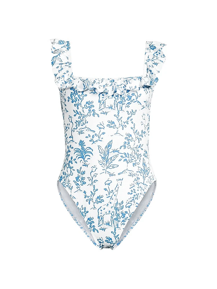 Aemma Ruffled Floral One-Piece Swimsuit