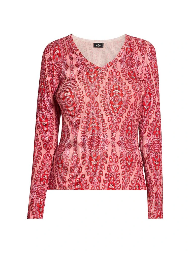 Medallion V-Neck Top