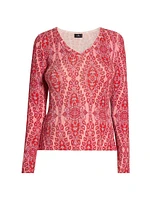 Medallion V-Neck Top