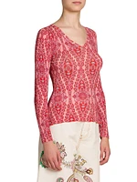 Medallion V-Neck Top