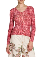 Medallion V-Neck Top
