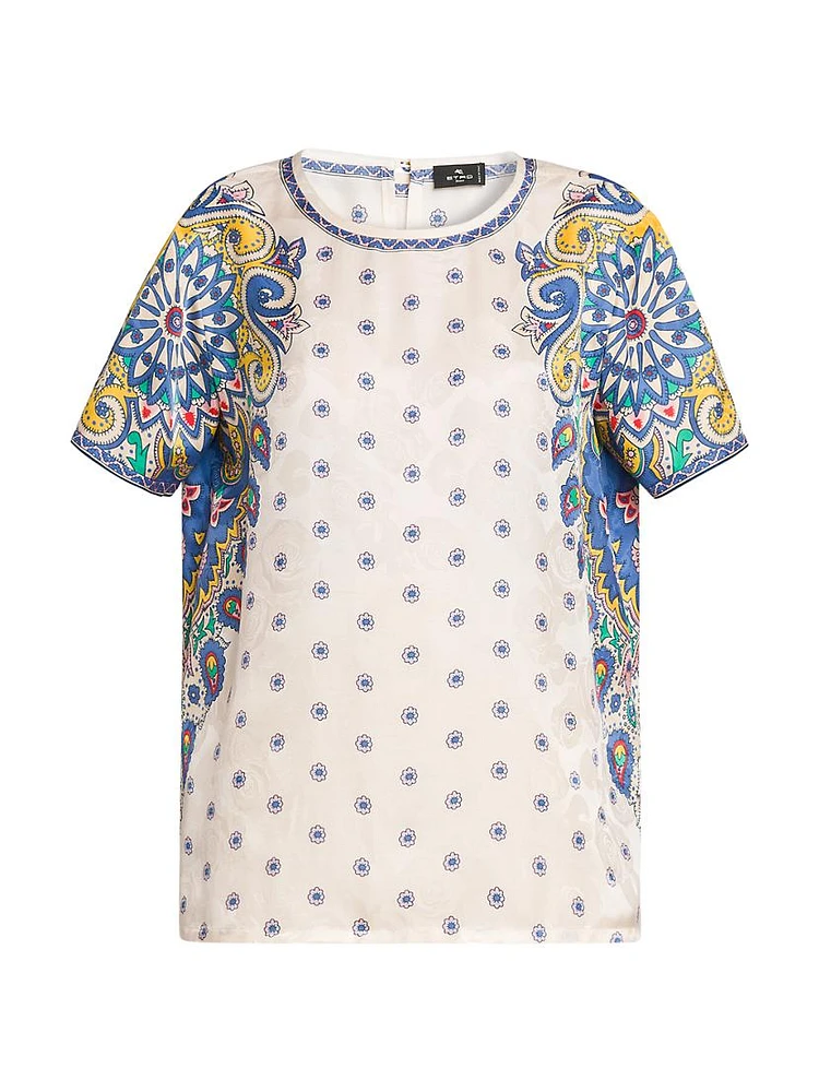 Medallion Short-Sleeve Blouse