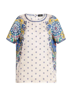 Medallion Short-Sleeve Blouse