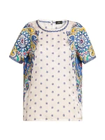 Medallion Short-Sleeve Blouse