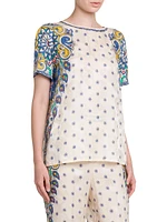 Medallion Short-Sleeve Blouse