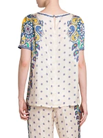 Medallion Short-Sleeve Blouse