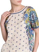 Medallion Short-Sleeve Blouse