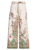 Paisley Bordura Wide-Leg Jeans