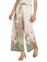 Paisley Bordura Wide-Leg Jeans