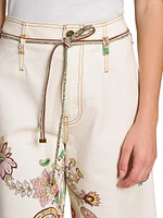 Paisley Bordura Wide-Leg Jeans