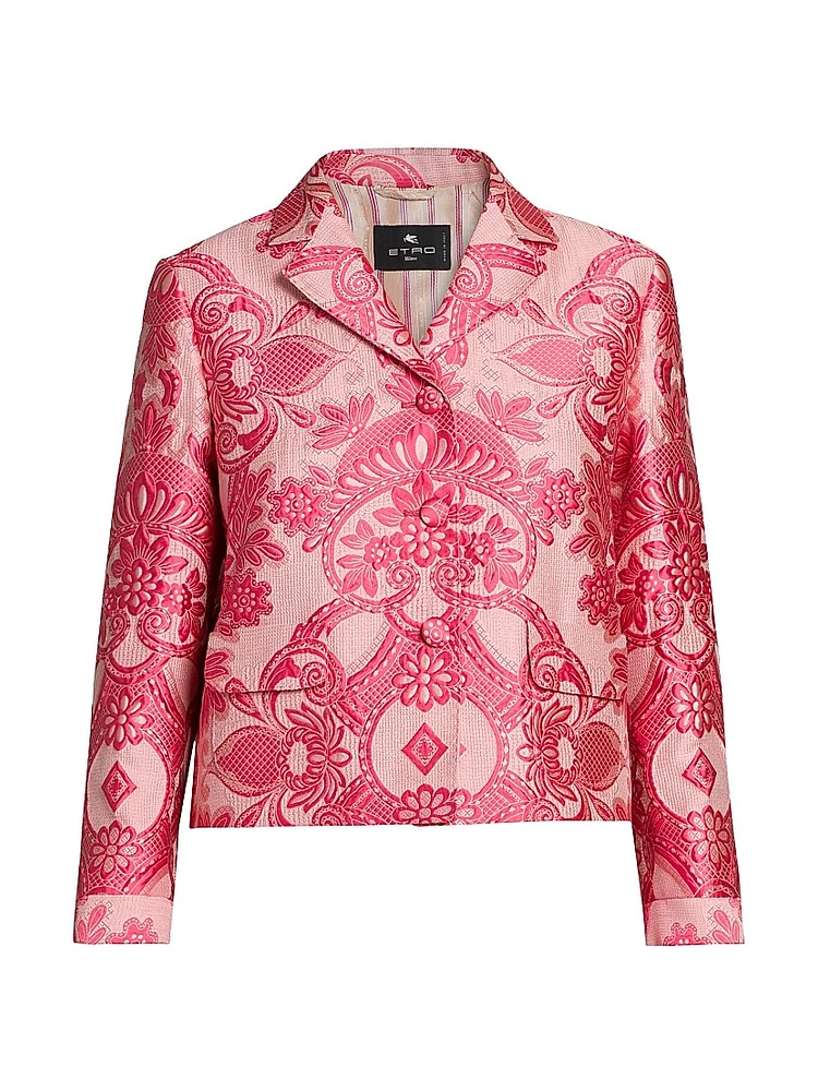 Medallion Brocade Crop Jacket
