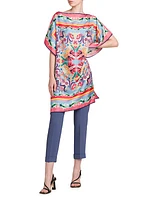 Summer Print Drape Tunic Top