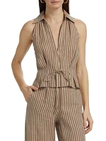 Sloan Striped Linen Vest