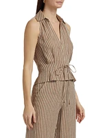 Sloan Striped Linen Vest