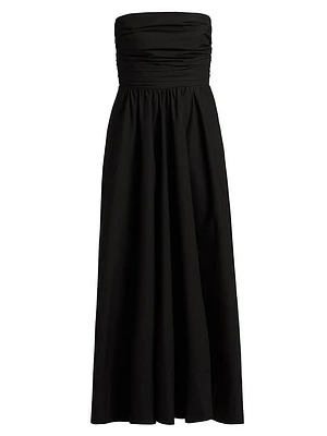 Tate Cotton Strapless Midi-Dress