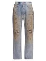 Penicillin Distressed Boot-Cut Jeans