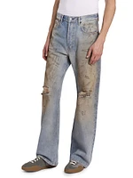 Penicillin Distressed Boot-Cut Jeans
