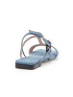 Between the Lines Denim T-Strap Sandals