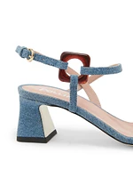 Between The Lines 55MM Denim Sandals