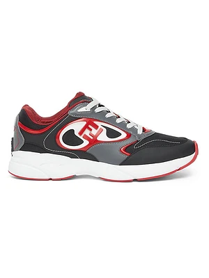 Forward FF Leather-Trimmed Low-Top Sneakers